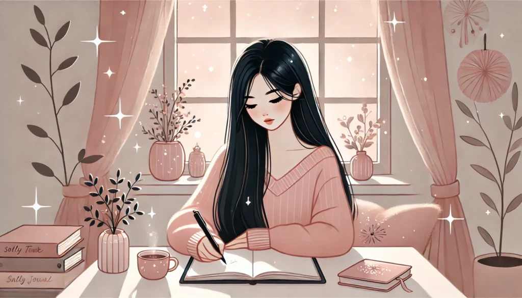 self-care menulis jurnal harian - that girl energy